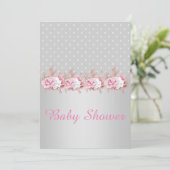 SILVER SPOT BABY SHOWER EINLADUNG (Stehend Vorderseite)