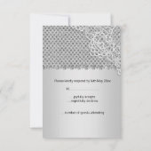 Silver Spot Lace Diamond Wedding Response Einladung (Rückseite)