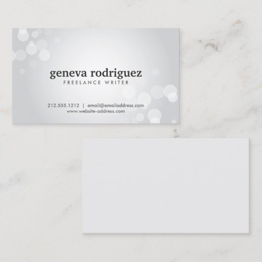 SILVER SPOTLIGHT BOKEH Nr. 1 Visitenkarte (Vorne/Hinten)