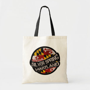 Silver Spring Maryland Fahne Grunge Totbag Tragetasche