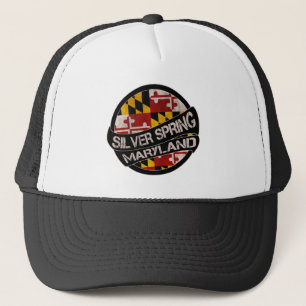 Silver Spring Maryland Flag Grunge Trucker Hut Truckerkappe
