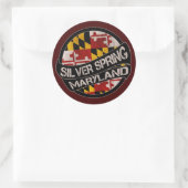 Silver Spring Maryland Flaggengrundierung Runder Aufkleber (Tasche)