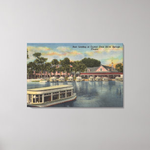 Silver Springs, FL - Ufergegend-Ansicht des Bootes Leinwanddruck