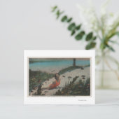 Silver Springs, FL - Woman Swimming Underwater Postkarte (Stehend Vorderseite)