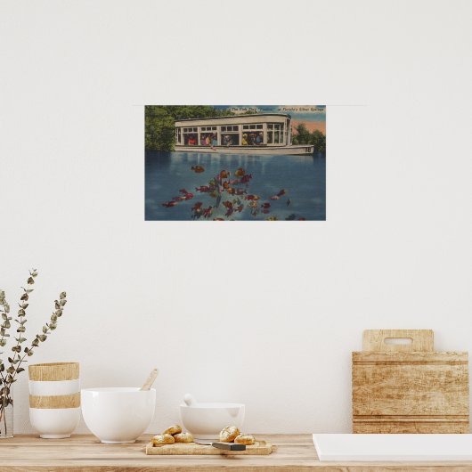 Silver Springs, Florida - Ansicht von Riverboat & Poster (Küche)