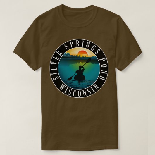 Silver Springs Pond Wisconsin Kayaking T-Shirt (Design vorne)