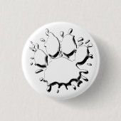 Silver Spritzer Dog Paw Zeichnend Button (Vorderseite)