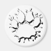 Silver Spritzer Dog Paw Zeichnend Magnet (Vorne)