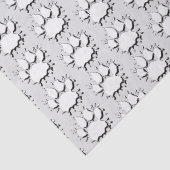 Silver Spritzer Dog Paw Zeichnend Muster Seidenpapier (Detail)