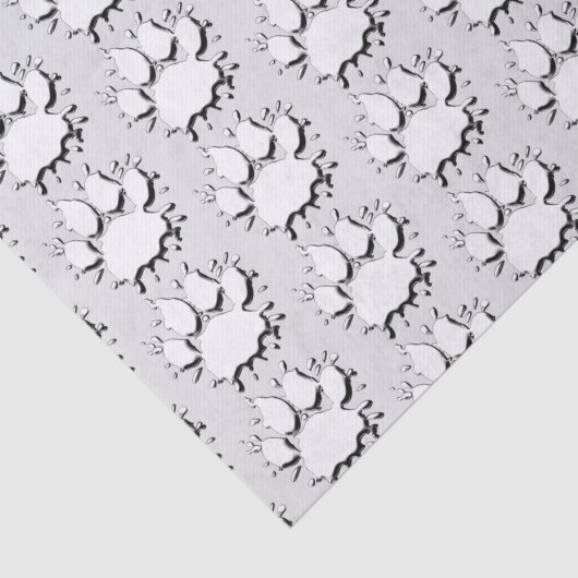 Silver Spritzer Dog Paw Zeichnend Muster Seidenpapier (Detail)