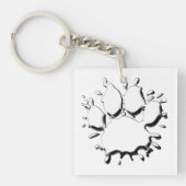 Silver Spritzer Dog Paw Zeichnend Schlüsselanhänger (Vorderseite)