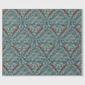 Silver Spruce Red Berries Lattice Frohe Weihnachte Geschenkpapier (Flach)