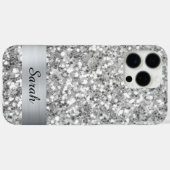 Silver Square Glitzer Shimmer Strip Foil Case-Mate iPhone Hülle (Rückseite (Horizontal))