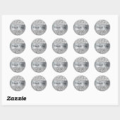 Silver Square Glitzer Shimmer Strip Foil Runder Aufkleber (Blatt)