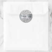 Silver Square Glitzer Shimmer Strip Foil Runder Aufkleber (Tasche)