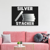 Silver Stacker Silver Squeeze Coin Leinwand Wand K (Insitu (Wohnzimmer))