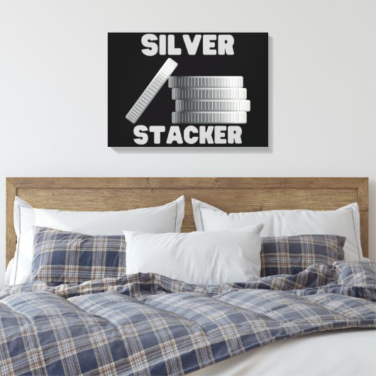 Silver Stacker Silver Squeeze Coin Leinwand Wand K (Insitu (Schlafzimmer))