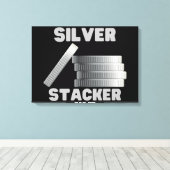 Silver Stacker Silver Squeeze Coin Leinwand Wand K (Insitu (Holzboden))