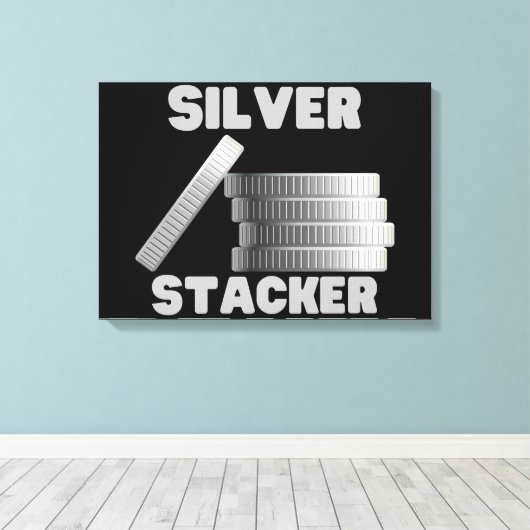 Silver Stacker Silver Squeeze Coin Leinwand Wand K (Insitu (Holzboden))