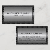 Silver Stainless Steel Metal Border Visitenkarte (Vorne/Hinten)