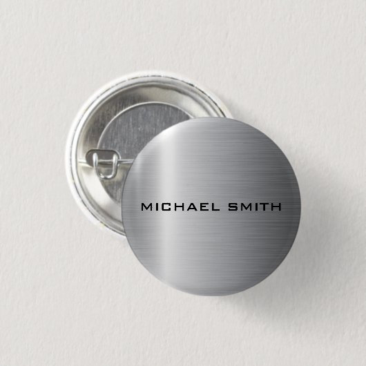 Silver Stainless Steel Metal Button (Vorne & Hinten)