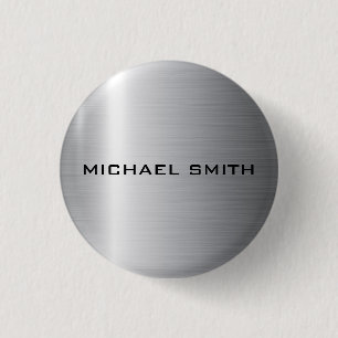 Silver Stainless Steel Metal Button