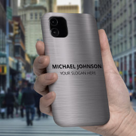 Silver Stainless Steel Metal Case-Mate iPhone Hülle