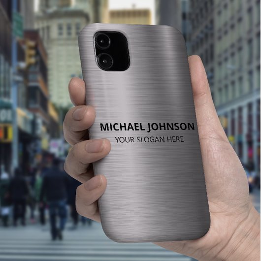 Silver Stainless Steel Metal Case-Mate iPhone Hülle