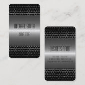 Silver Stainless Steel Metal Hole 2 Visitenkarte (Vorne/Hinten)