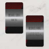 Silver Stainless Steel Metal Hole 3 Visitenkarte (Vorne/Hinten)