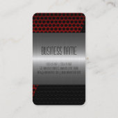 Silver Stainless Steel Metal Hole 3 Visitenkarte (Rückseite)