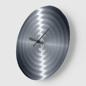 Silver Stainless Steel Metal Look 2 Große Wanduhr (Winkel)