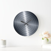 Silver Stainless Steel Metal Look 2 Große Wanduhr (Zuhause)