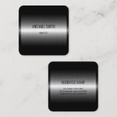 Silver Stainless Steel Metal Look #2 Quadratische Visitenkarte (Vorne/Hinten)