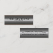 Silver Stainless Steel Metal Look #5 Mini Visitenkarte (Vorne/Hinten)