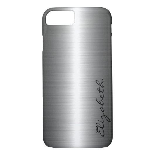 Silver Stainless Steel Metal Look Case-Mate iPhone Hülle (Rückseite)