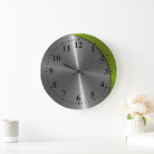 Silver Stainless Steel Metal Look Deko 2 Große Wanduhr (Zuhause)