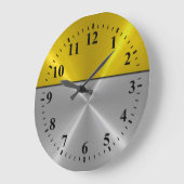 Silver Stainless Steel Metal Look Deko 6 Große Wanduhr (Winkel)