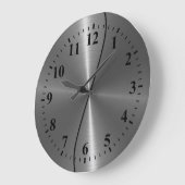 Silver Stainless Steel Metal Look Große Wanduhr (Winkel)