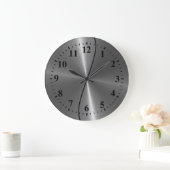 Silver Stainless Steel Metal Look Große Wanduhr (Zuhause)