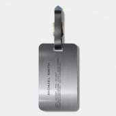Silver Stainless Steel Metal Luggage Tag Gepäckanhänger (Rückseite vertikal)