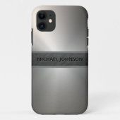 Silver Stainless Steel Metal Modern Case-Mate iPhone Hülle (Rückseite)