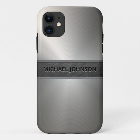 Silver Stainless Steel Metal Modern Case-Mate iPhone Hülle (Rückseite)