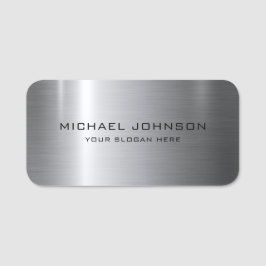 Silver Stainless Steel Metal Namensschild