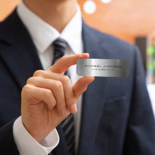 Silver Stainless Steel Metal Namensschild