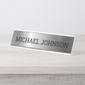 Silver Stainless Steel Metal Schreibtischnamensplakette