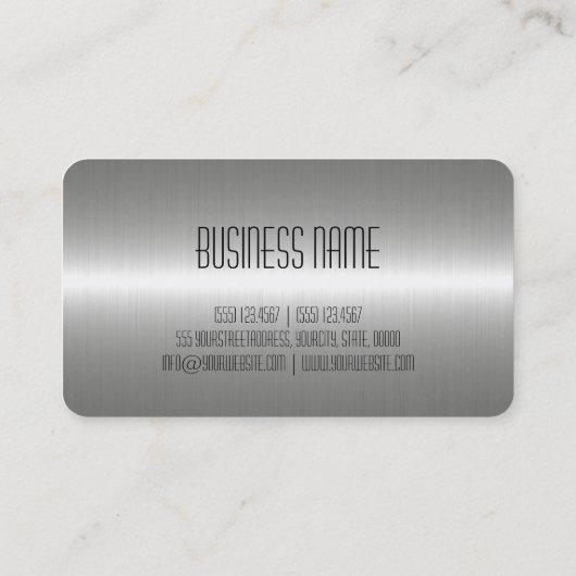 Silver Stainless Steel Metal Visitenkarte (Rückseite)