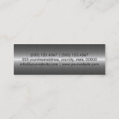 Silver Stainless Steel Modern Wood Look Mini Visitenkarte (Rückseite)