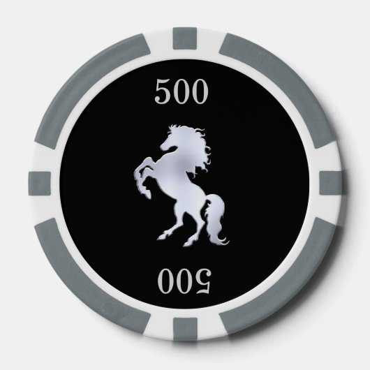 Silver Stallion Black Pokerchips (Vorderseite)