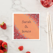 Silver Star Blume auf Orange Wedkins Serviette (Beispiel)